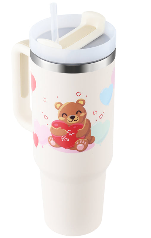 Tumbler da 40 oz con manico e cannuccia isolato termicamente