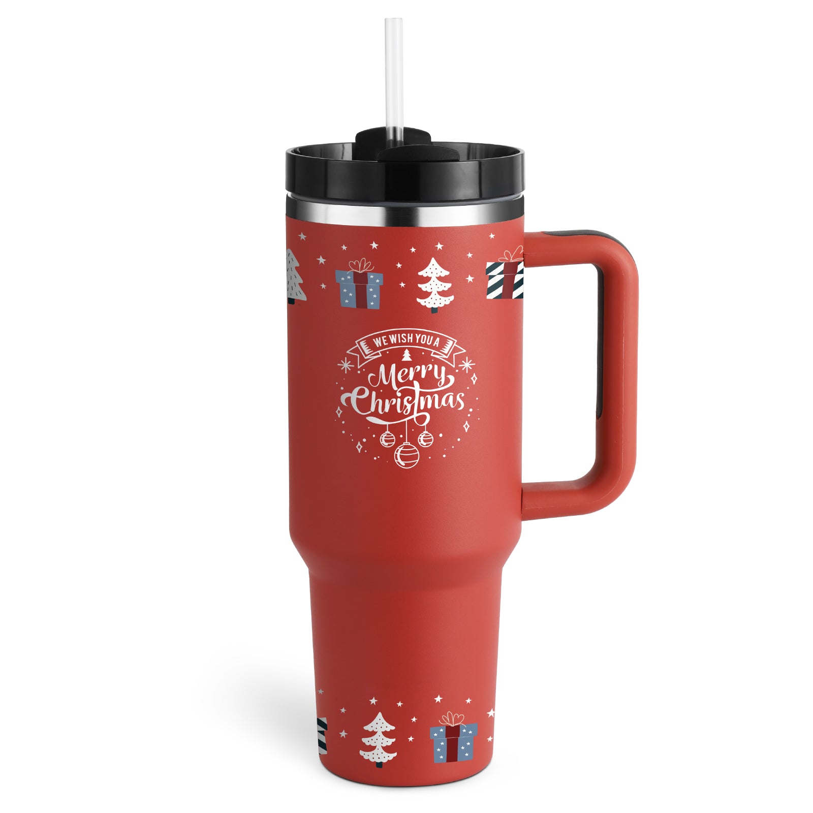 Tumbler da 40 oz con manico e cannuccia isolato termicamente
