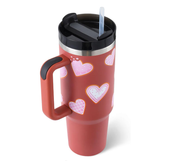Tumbler da 40 oz con manico e cannuccia isolato termicamente