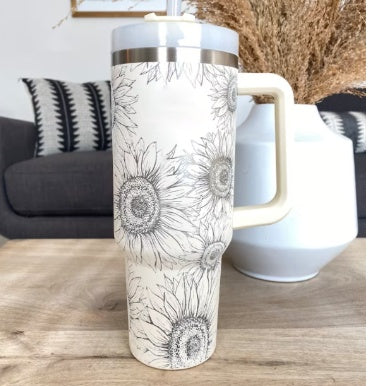 Tumbler da 40 oz con manico e cannuccia isolato termicamente